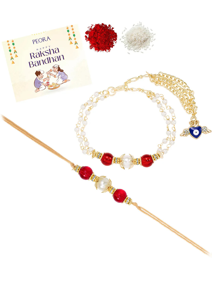 Couple Rakhi Set with Traditional Touch