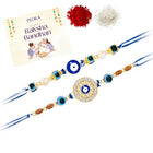 Evil Eye Charm Rakhi Pair with Beads