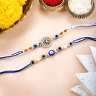 Evil Eye Charm Rakhi Pair with Beads
