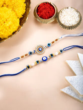 Evil Eye Charm Rakhi Pair with Beads
