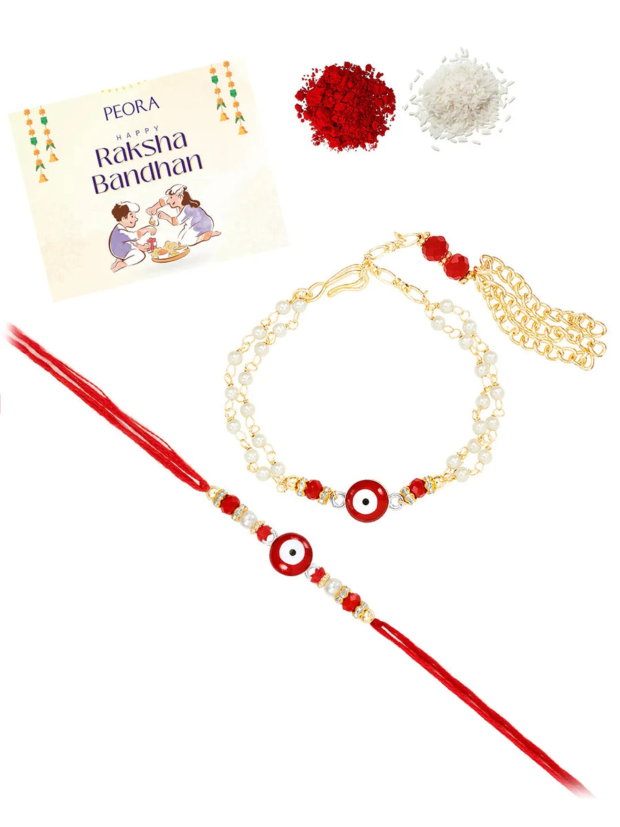 Embellished Rakhi Duo with Stonework