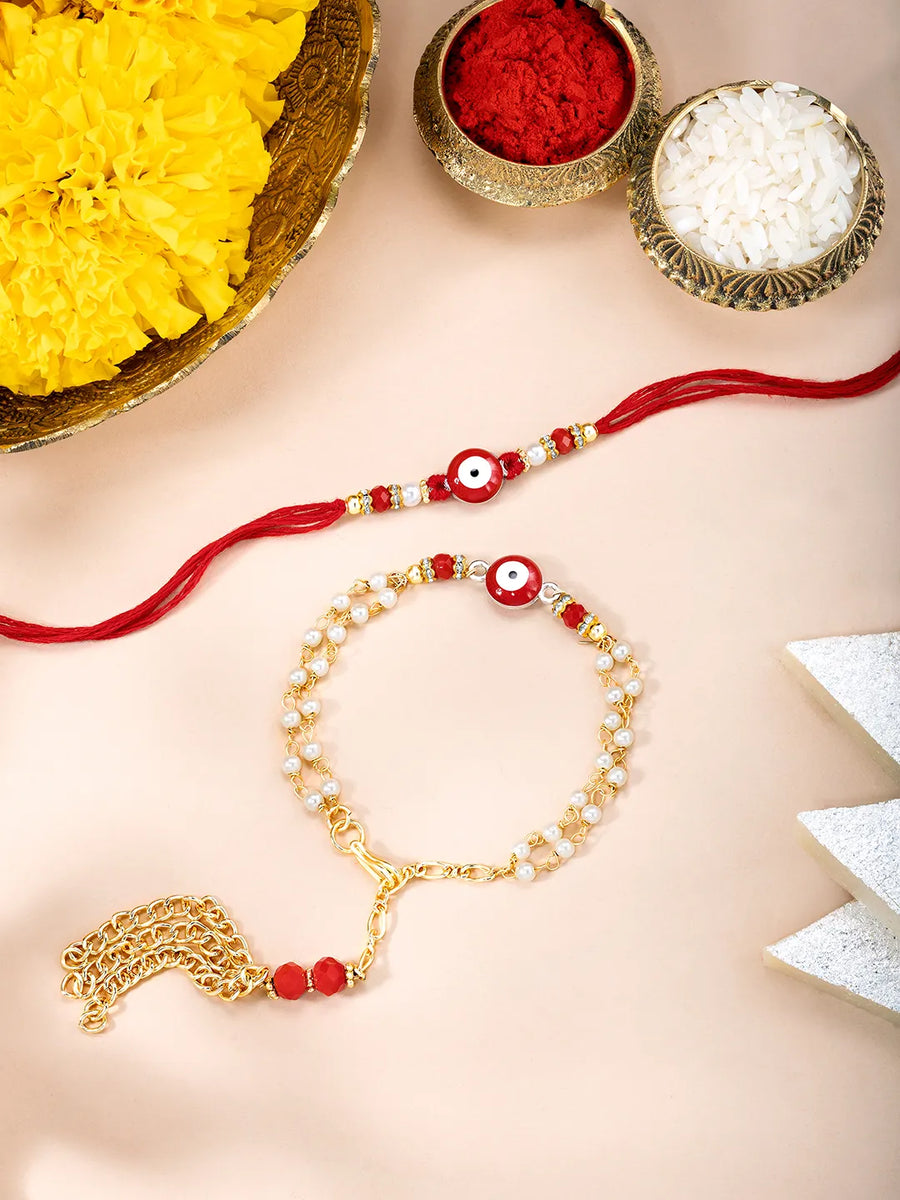 Embellished Rakhi Duo with Stonework