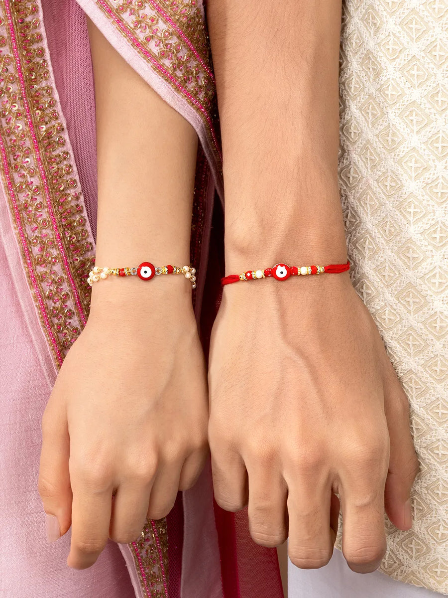 Embellished Rakhi Duo with Stonework