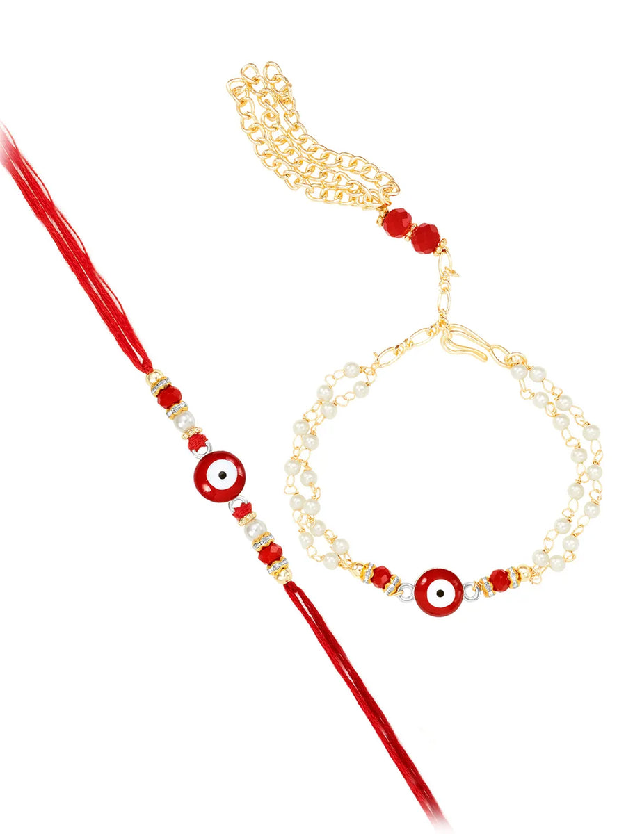 Embellished Rakhi Duo with Stonework