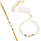 Pearls & Beads Rakhi with Chain Tassel