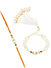 Pearls & Beads Rakhi with Chain Tassel
