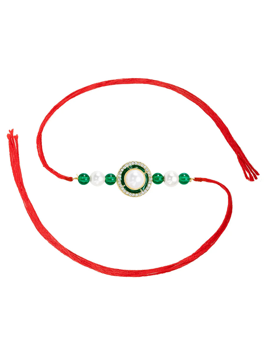 Pearl CZ Halo Rakhi of Sister Grace