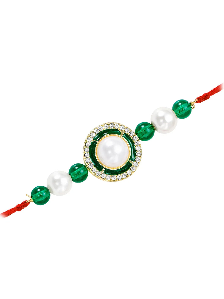 Pearl CZ Halo Rakhi of Sister Grace