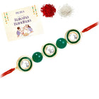 Round Kundan & Beads Rakhi for Bhai