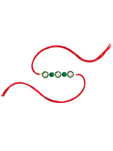 Round Kundan & Beads Rakhi for Bhai