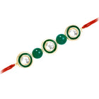 Round Kundan & Beads Rakhi for Bhai