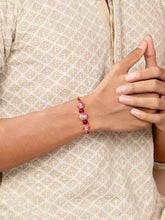 Round Kundan & Beads Rakhi for Bhai