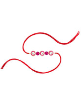 Round Kundan & Beads Rakhi for Bhai