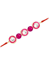 Round Kundan & Beads Rakhi for Bhai