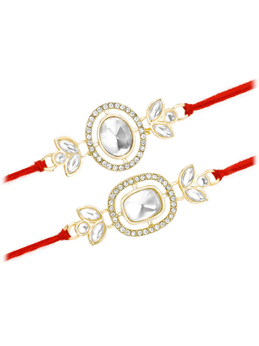 Peora Dazzling Kundan & Crystal Rakhi Set