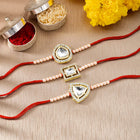Peora Shiny Beads & Crystal Trio Rakhi Set