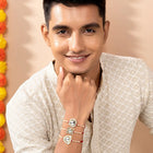 Peora Shiny Beads & Crystal Trio Rakhi Set