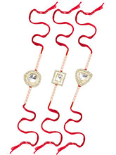 Peora Shiny Beads & Crystal Trio Rakhi Set
