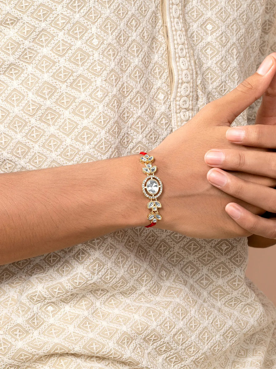 Peora 2 Piece Crystal Beads Rakhi Combo
