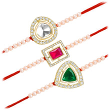Peora Triple Charm Crystal Beads Rakhis
