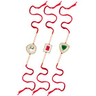Peora Triple Charm Crystal Beads Rakhis