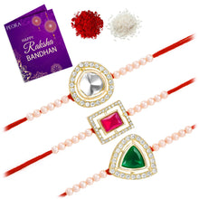Peora Triple Charm Crystal Beads Rakhis