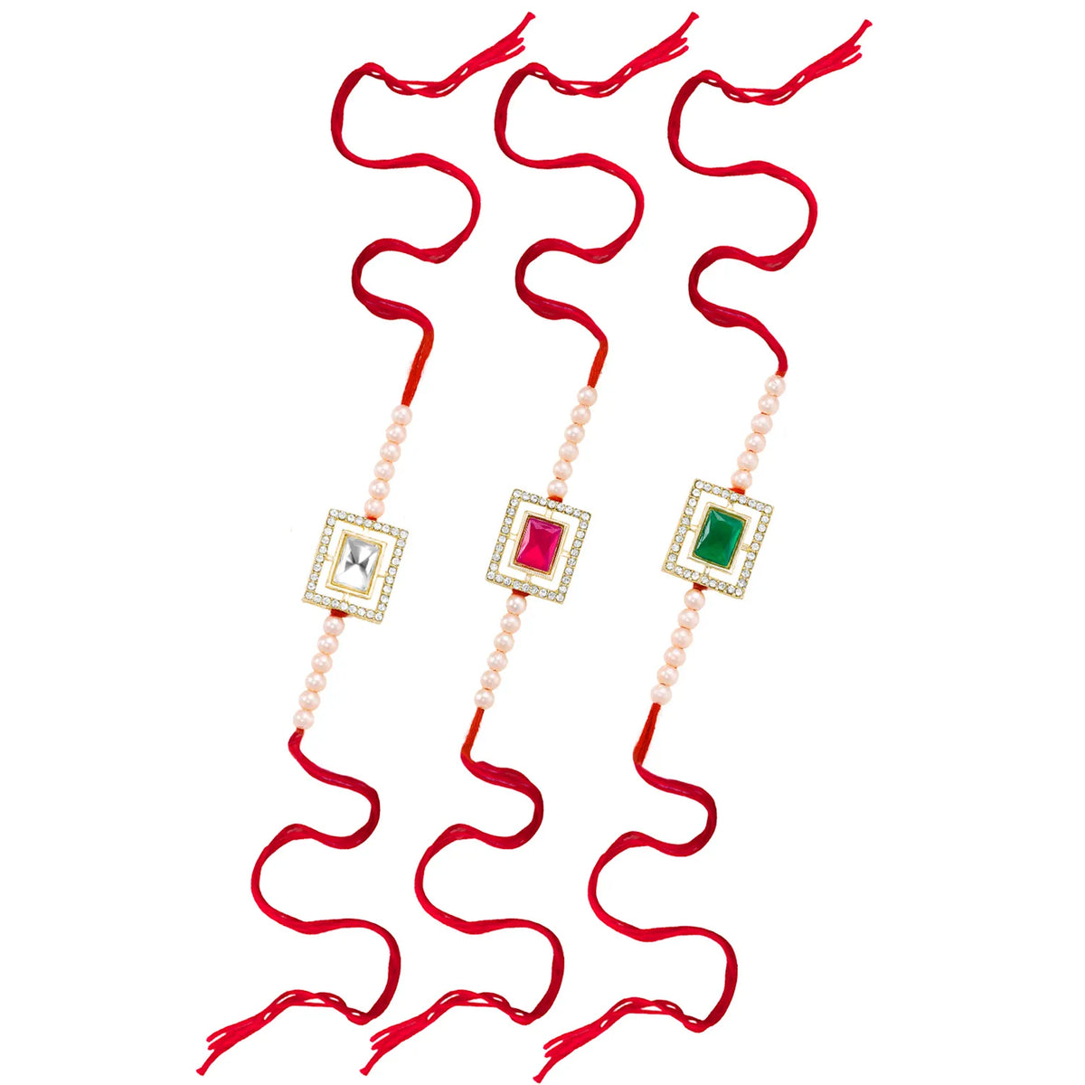 Peora Ornate Crystal Beaded Rakhi Thread