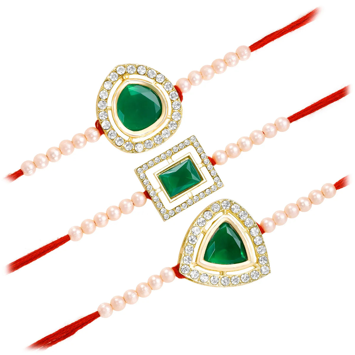 Peora Twinkling Beads & Crystal Thread Rakhi