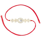 Oval CZ & Crystal Rakhi with Floral Grace