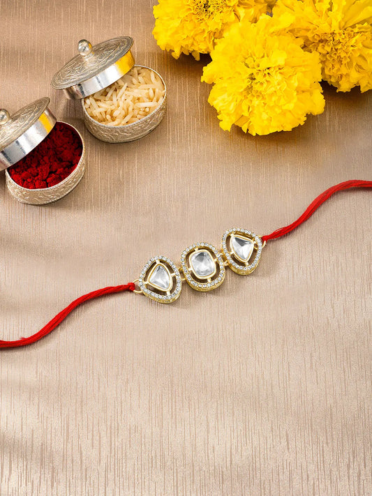 Trikona CZ & Crystal Rakhi for Brothers