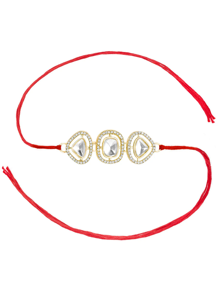Trikona CZ & Crystal Rakhi for Brothers