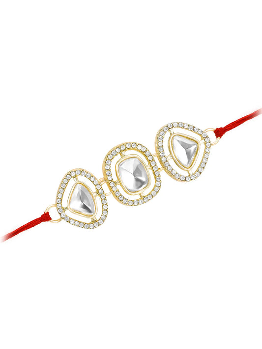 Trikona CZ & Crystal Rakhi for Brothers