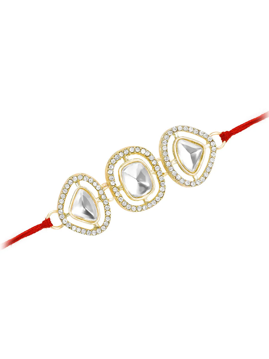 Trikona CZ & Crystal Rakhi for Brothers