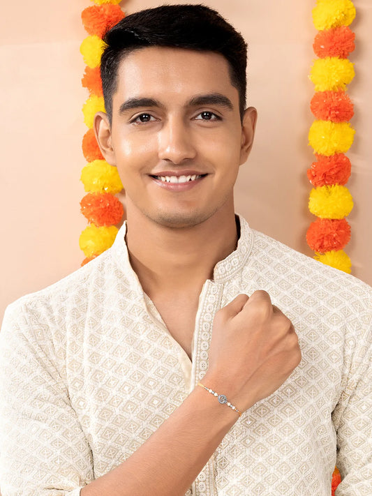 Pure Silver Om Rakhi for Brother