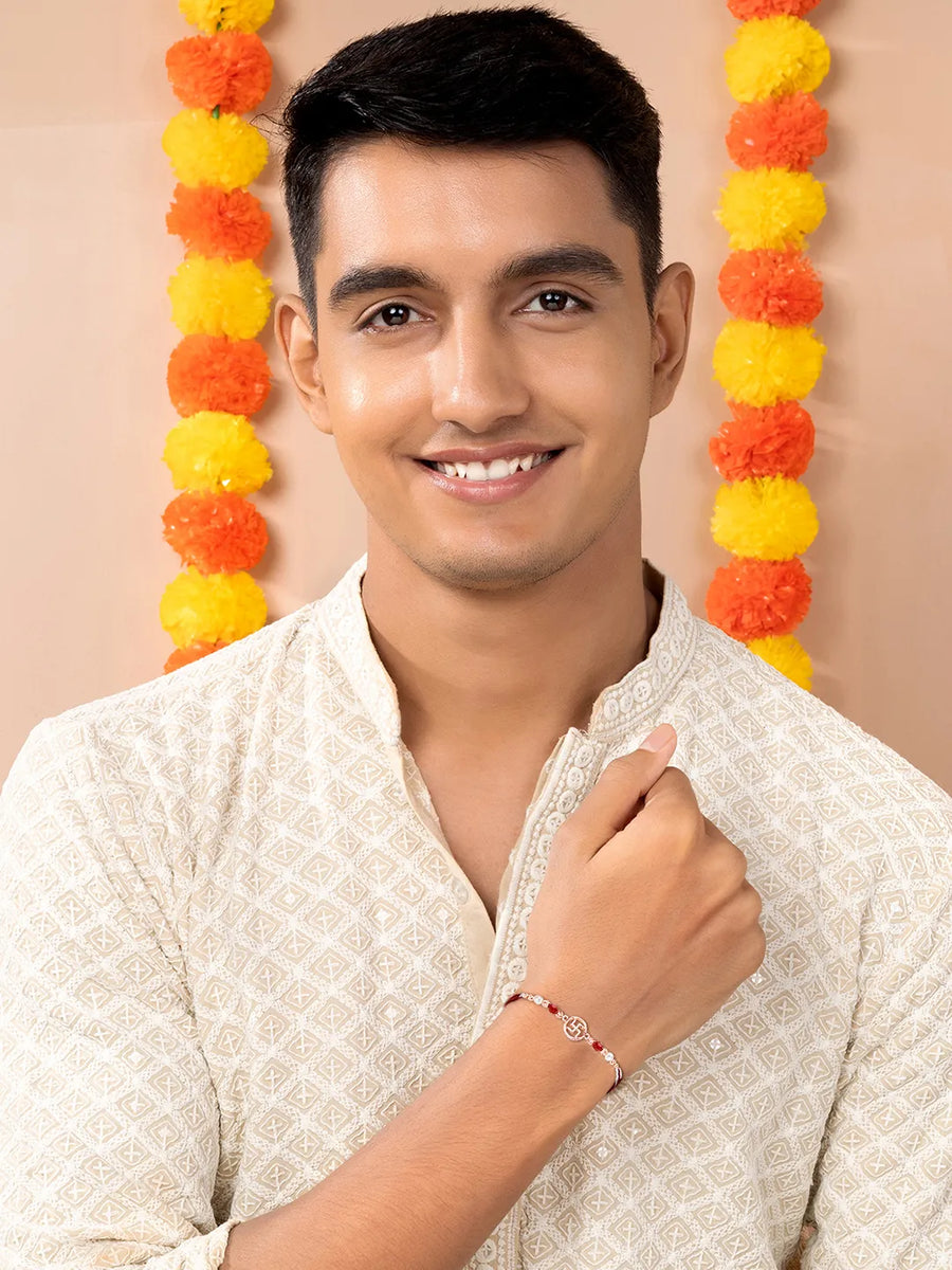 Divine Swastik Symbol Silver Rakhi
