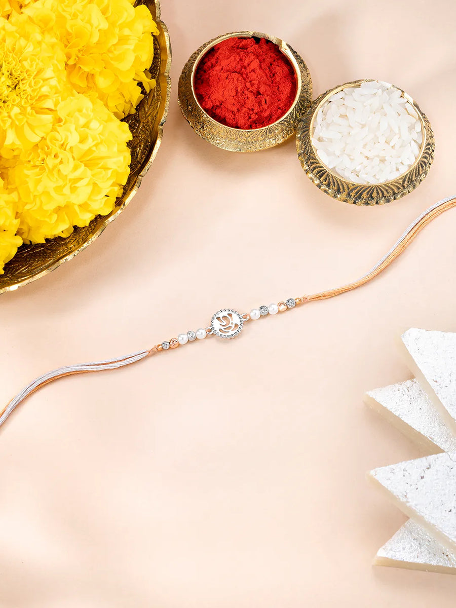 Coin Style Sterling Ganesh Rakhi
