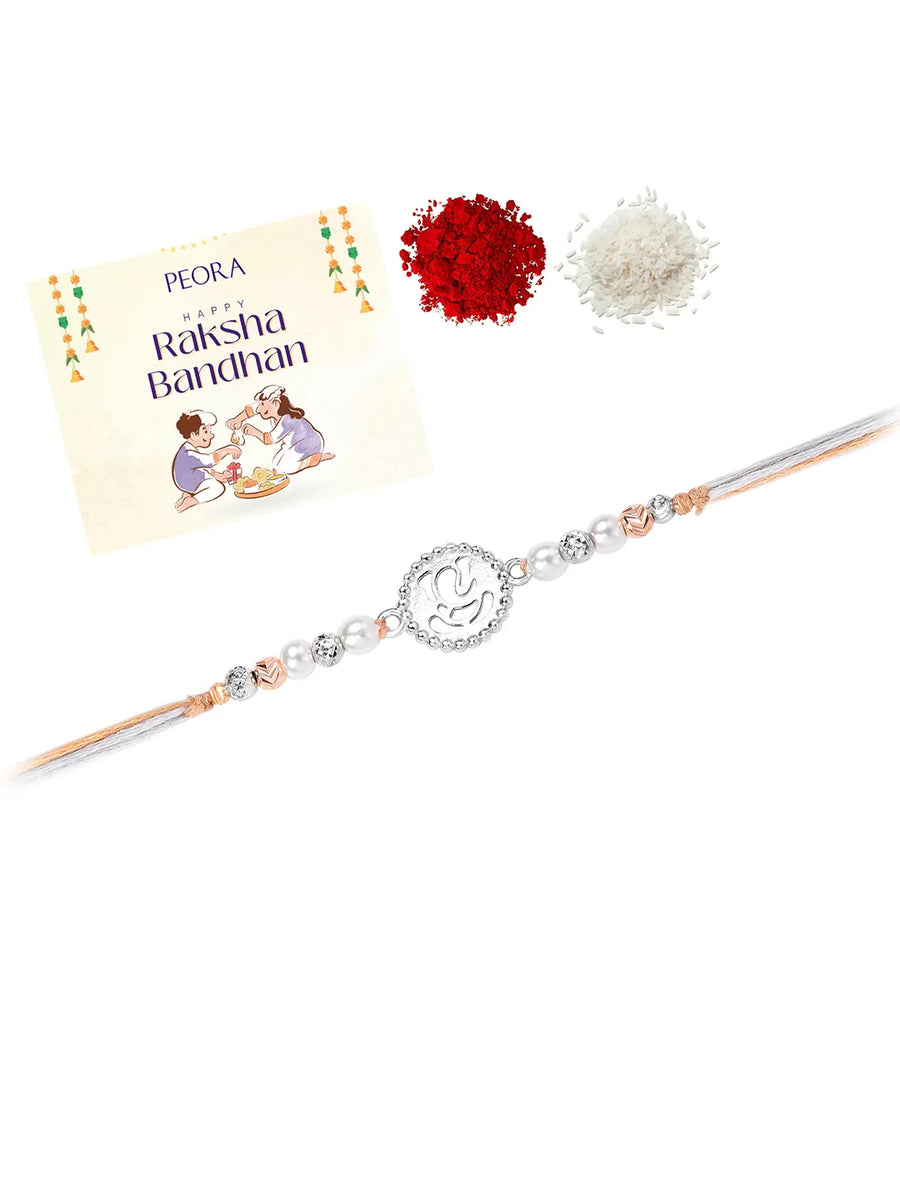 Coin Style Sterling Ganesh Rakhi