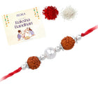 Silver Tied Rudraksh Rakhi Thread