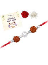 Silver Tied Rudraksh Rakhi Thread