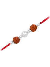Silver Tied Rudraksh Rakhi Thread