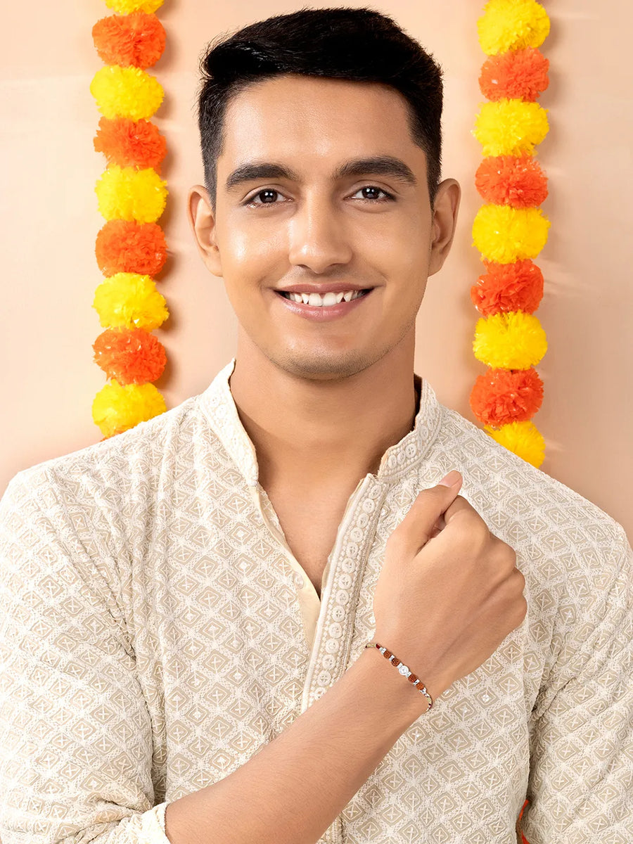 Blessed Bond Rakhi with Beads & Rudraksh