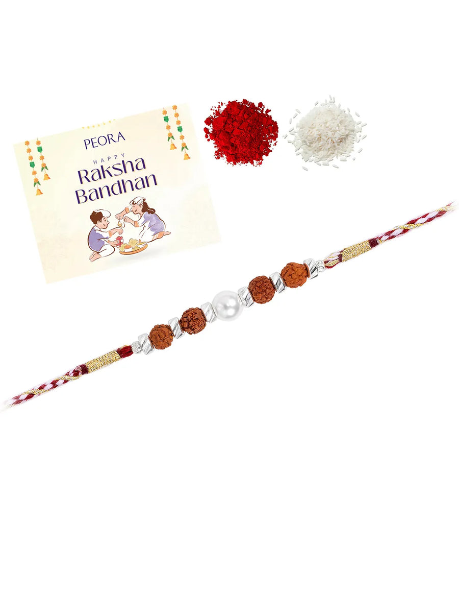 Blessed Bond Rakhi with Beads & Rudraksh