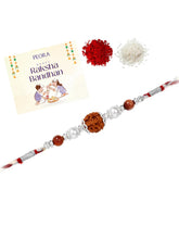 Spiritual Pearl Rudraksh Silver Rakhi