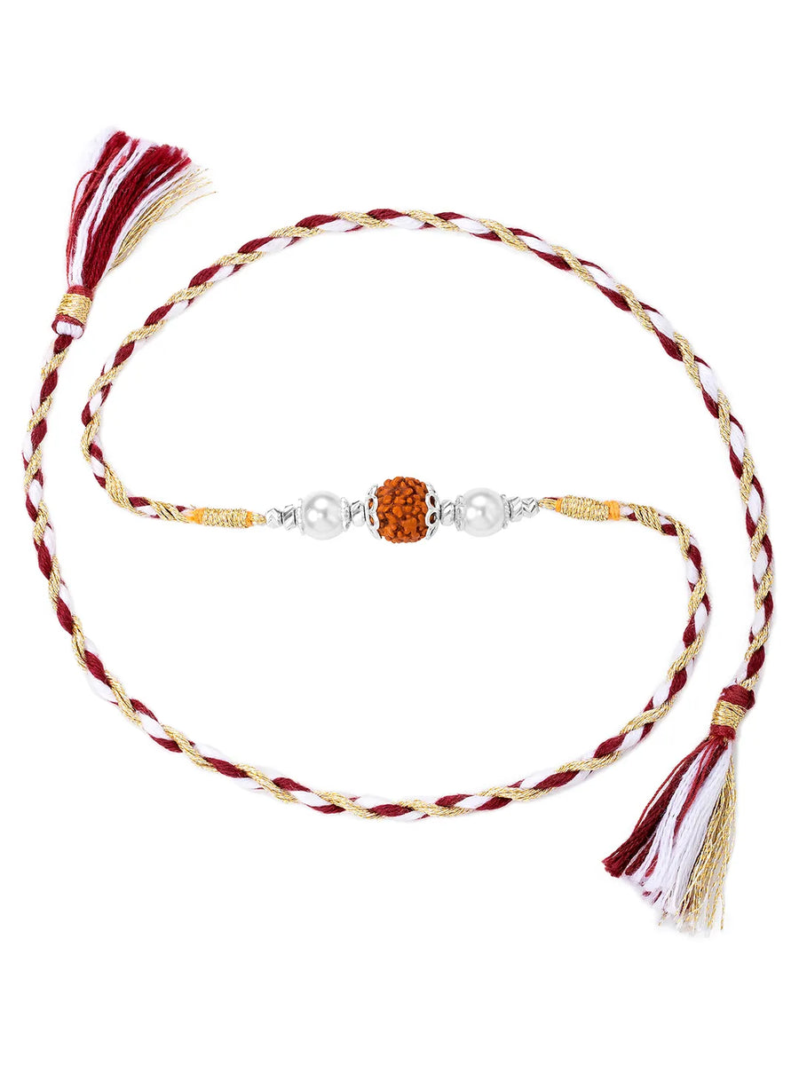 Rudraksh Thread with Silver Grace Rakhi