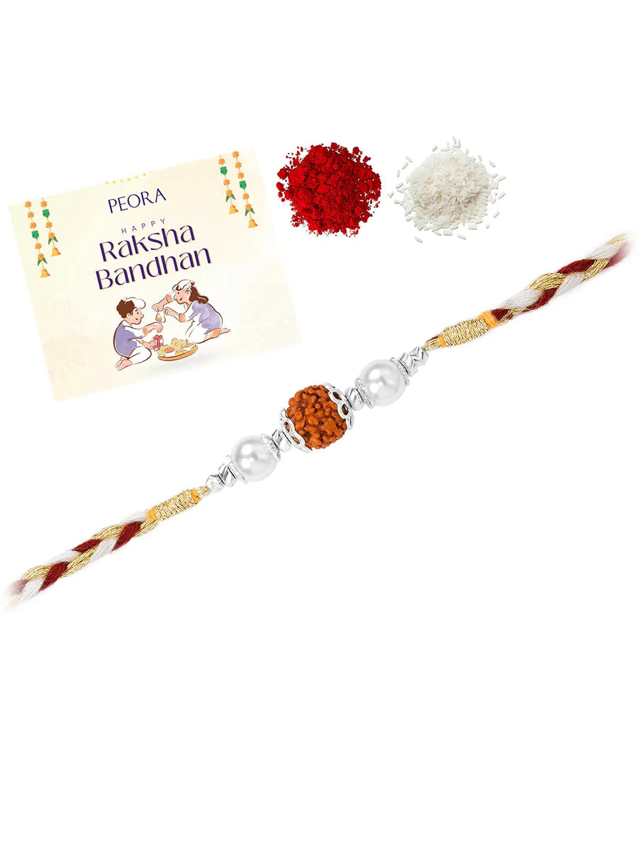 Rudraksh Thread with Silver Grace Rakhi