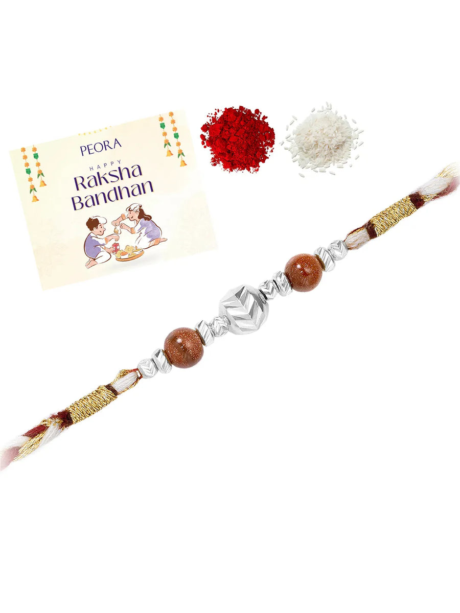 Sterling Rakhi with Shining Beads