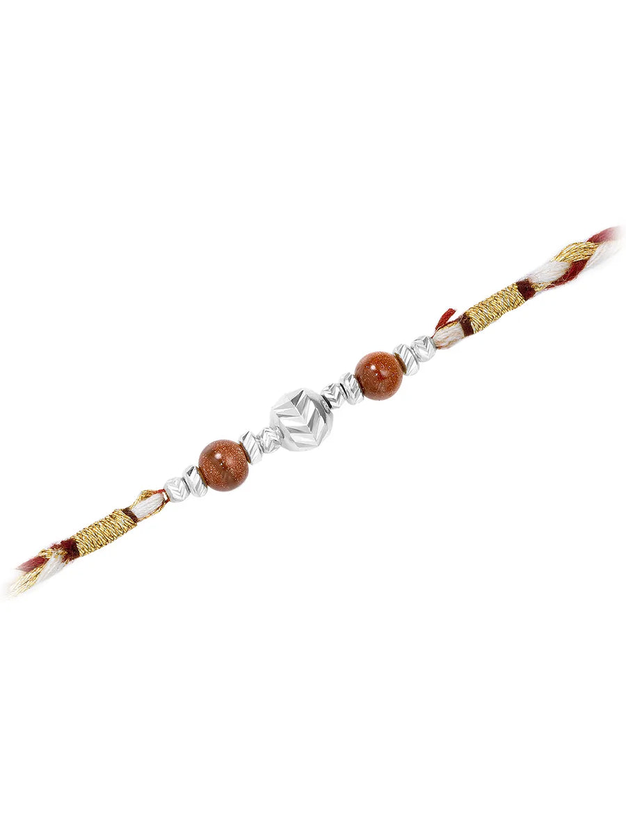 Sterling Rakhi with Shining Beads