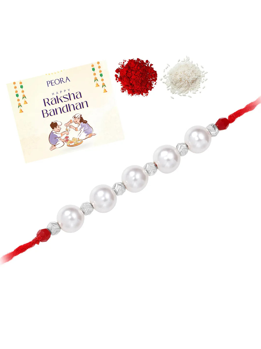Pearl Charm Rakhi in Sterling Silver