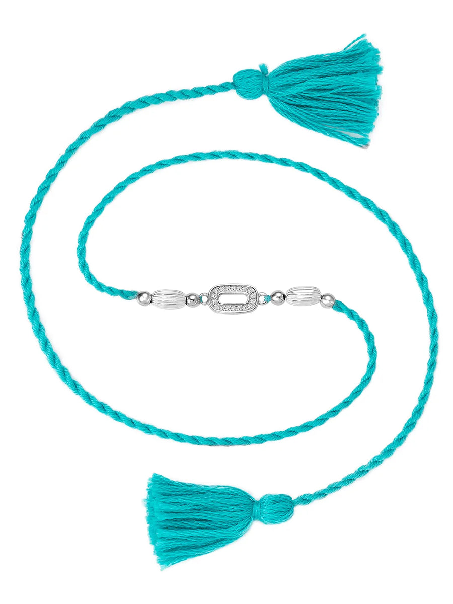Sterling Silver Rakhi Weave Design Band