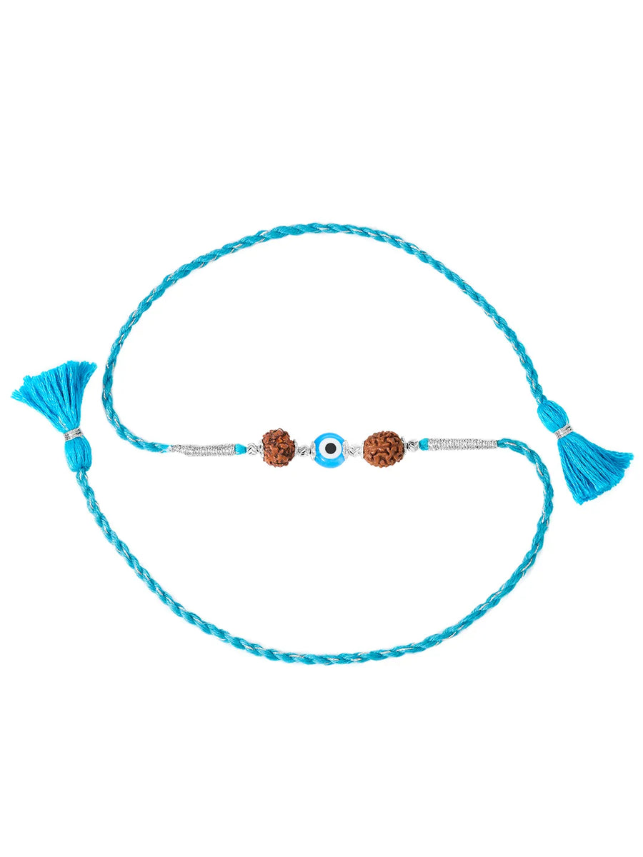 Silver Evil Eye Rudraksh Rakhi